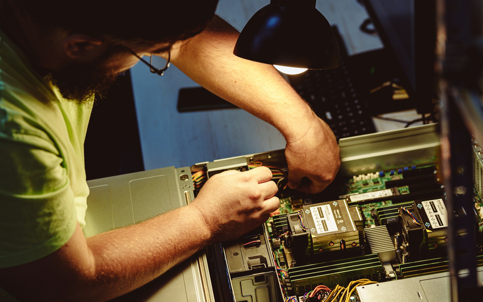 IT technician working on-site
